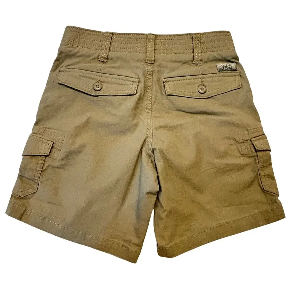Lot of 3 Ocean to Coast Boys Shorts Size Small 8 Tan & Black Pull-On & Cargo